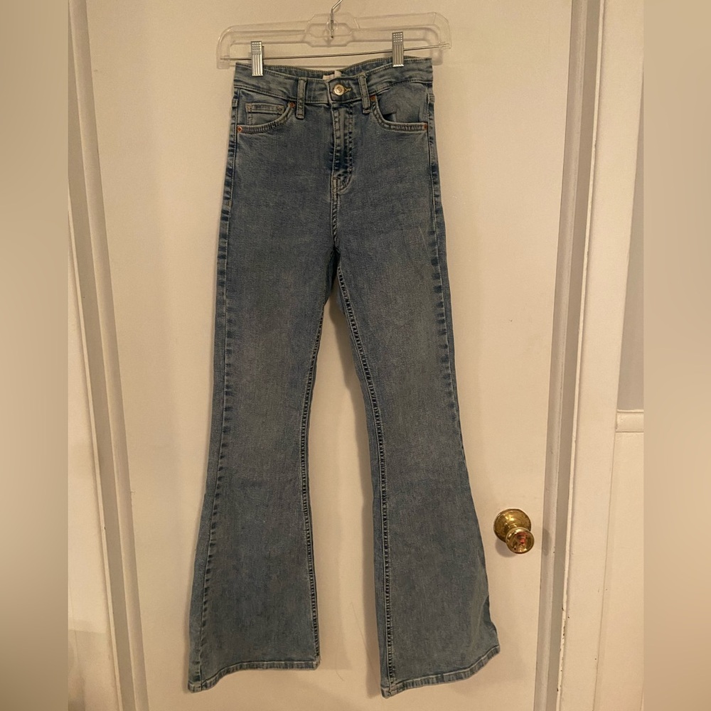 Topshop Light Blue Flare Jeans